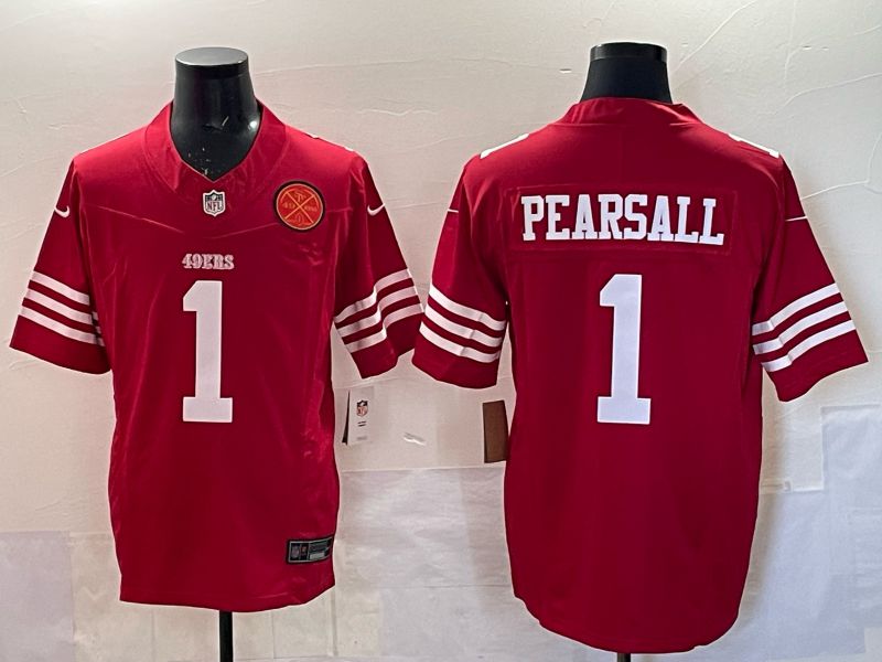 Men 2025 San Francisco 49ers #1 Pearsall red 3th generation Nike Limited NFL Jersey style  004->san francisco 49ers->NFL Jersey